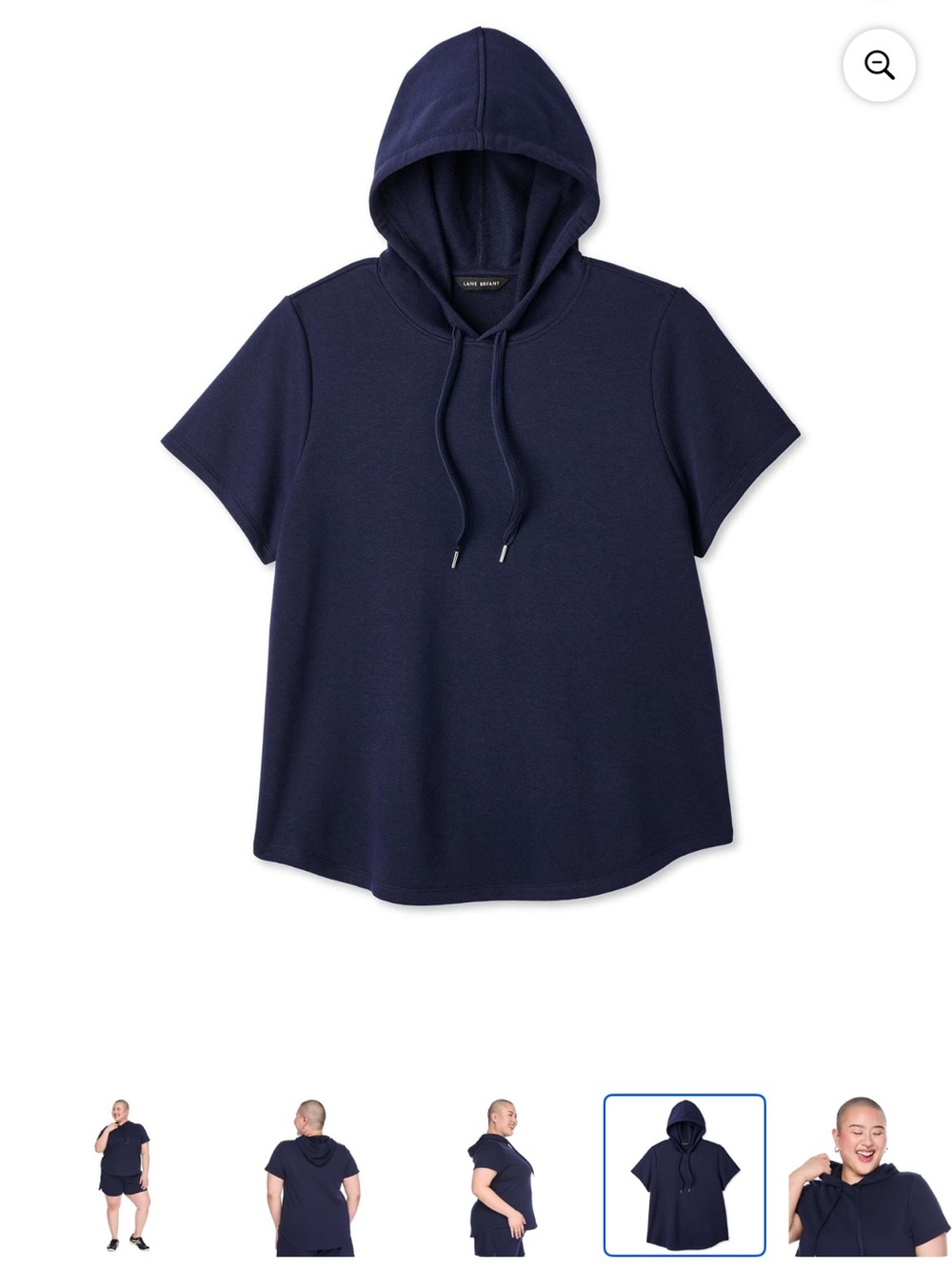 Lane Bryant Women’s Plus Short Sleeve Hoodie Navy NWT 1X